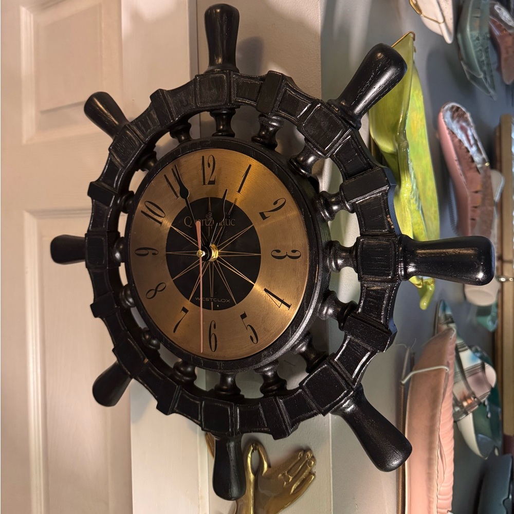 Vintage Westclox ship wheel clock